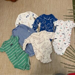 Newborn Size Long Sleeve and Short Sleeves Baby Boy Onesies Lot